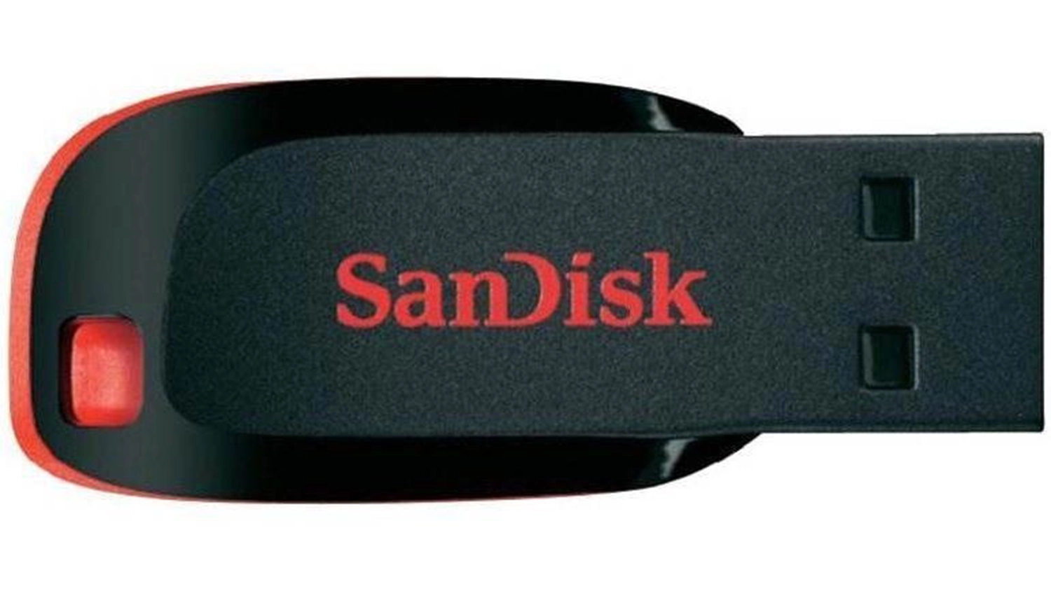 USB flash disk SanDisk Cruzer Blade SDCZ50-032G-B35 na b&iacute;l&eacute;m pozad&iacute; zeshora