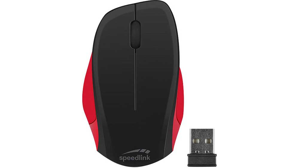 Černo-červen&aacute; bezdr&aacute;tov&aacute; my&scaron; Speed Link LEDGY_01