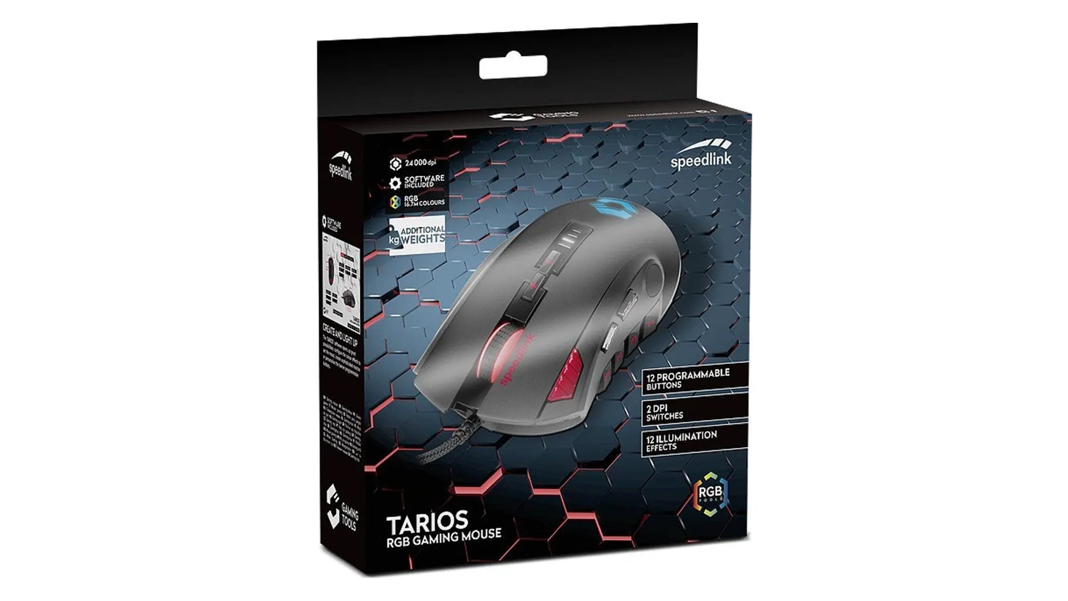 Balení herní myši Speedlink SL-680012-BK TARIOS