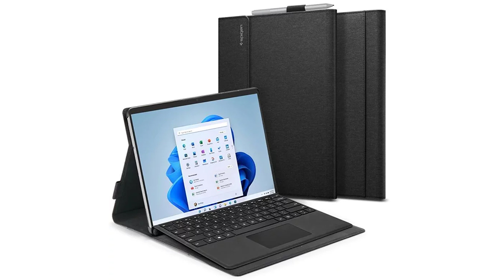 Černé pouzdro Spigen Stand Folio Black Microsoft Surface Pro 8_01