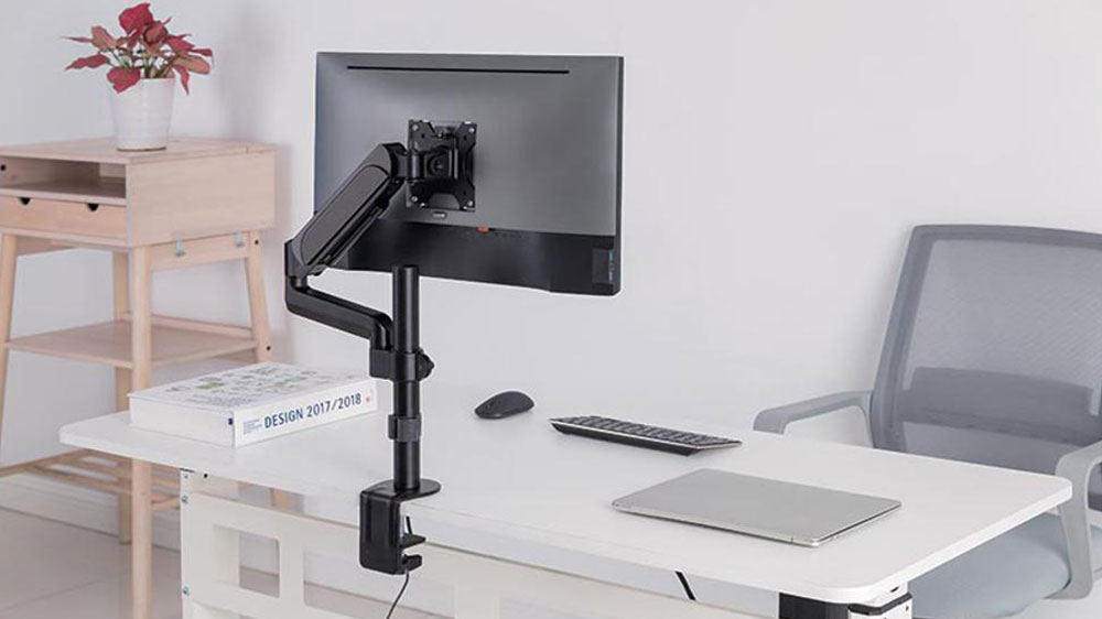 Držák monitoru STELL SOS 2112 SINGLE uchycený na hraně stolu_02