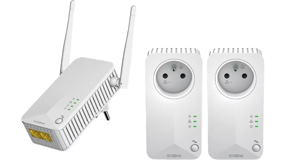Powerline sada 3 adapt&eacute;rů Strong POWERLINE WI-FI 600 TRIO FR 3PACK_01