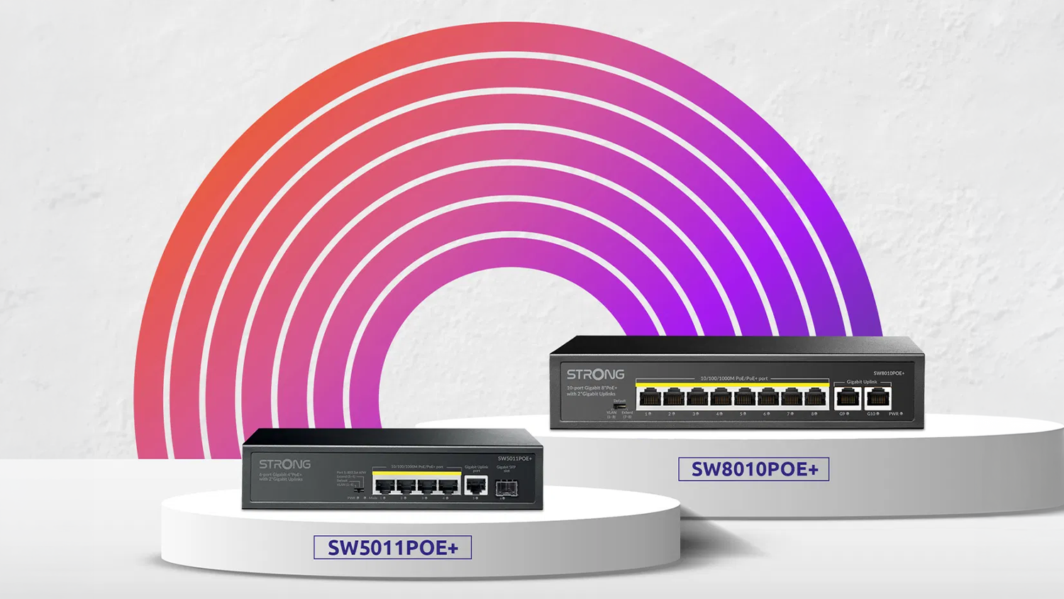 2 PoE Switche Strong SW8010POE+