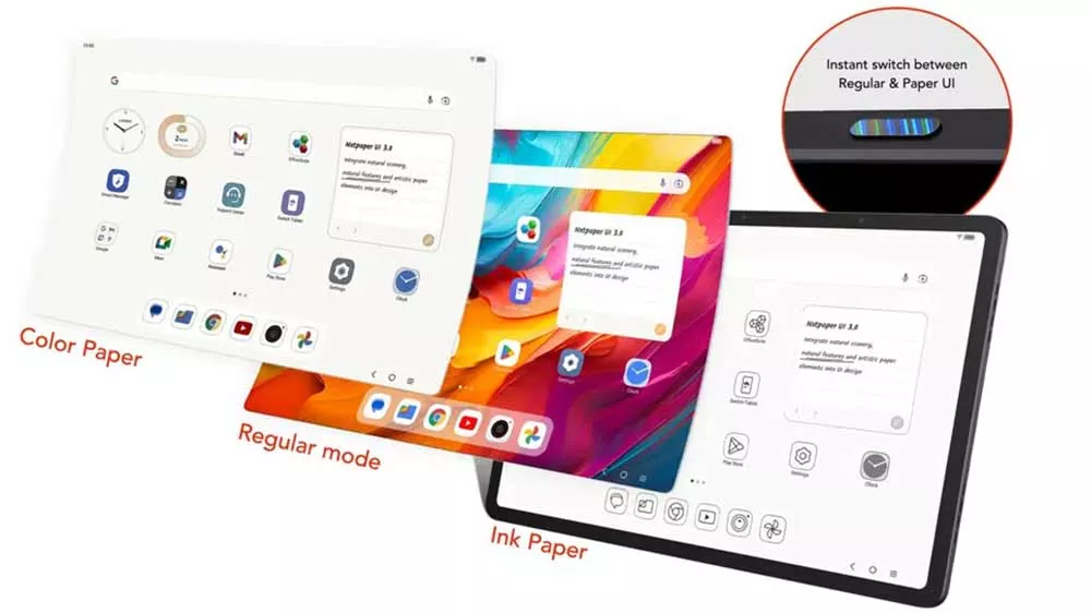 Vizualizace režimů displeje tabletu TCL NXTPAPER 14_03