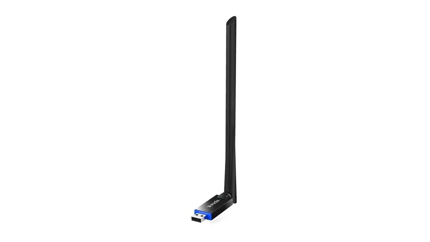 Bezdr&ocirc;tov&yacute; USB adapt&eacute;r Tenda U10 AC650 na bielom pozad&iacute; zobrazuj&uacute;ci extern&uacute; ant&eacute;nu a kompaktn&yacute; dizajn