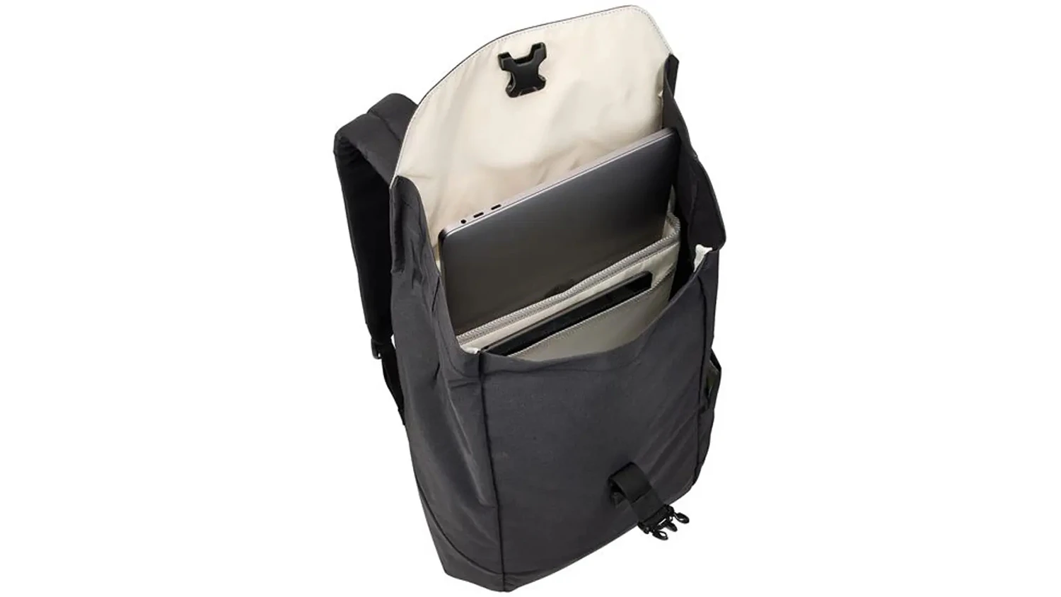 Batoh pro notebook Thule Lithos TLBP213 16L demonstrující organizační systém kapes a polstrování