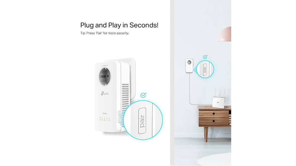 Powerline Wi-Fi sada TP-Link AV1300 Gigabit Passthrough TL-WPA8631P-KIT plug and play