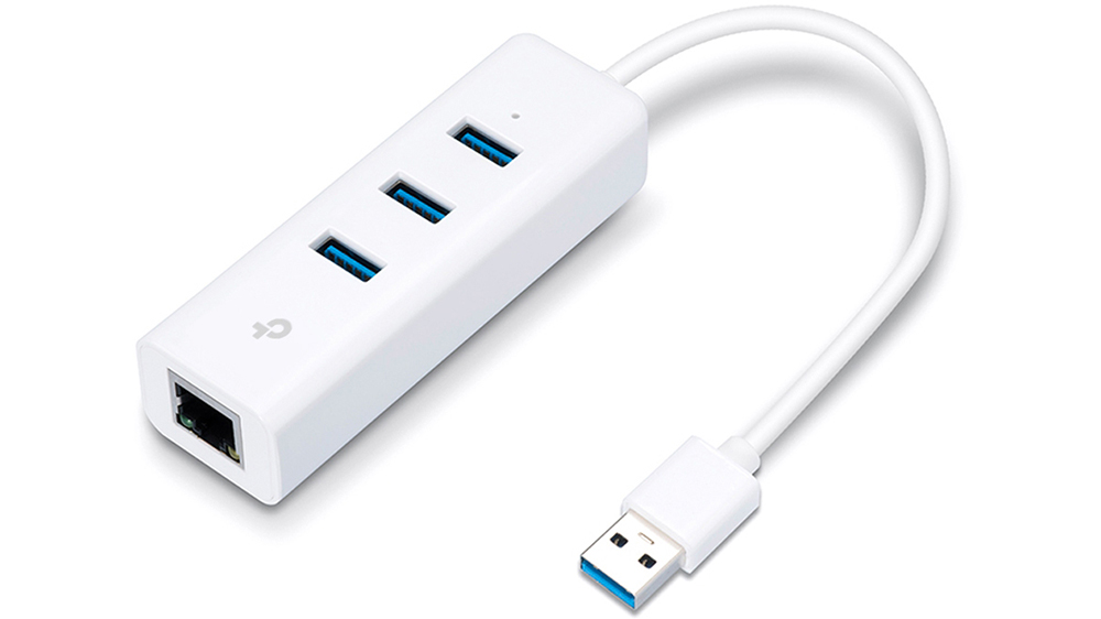USB 3.0 3-portový hub & gigabitový ethernet adaptér 2 in 1 TP-Link UE330 při přenosu dat vysokou rychlostí v domácí síti