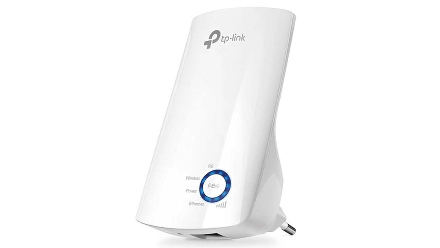 Zesilovač WiFi sign&aacute;lu TP-Link TL-WA850RE na b&iacute;l&eacute;m pozad&iacute;