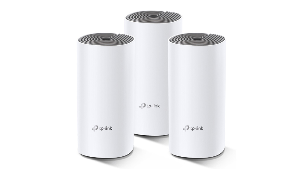 Mesh Wi-Fi systém TP-Link Deco E4 AC1200 (1-pack) na bílém pozadí zobrazující kompaktní design jednotky