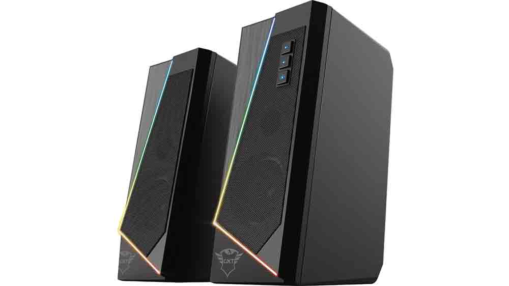 Set Mobilních reproduktorů Trust GXT 609 Zoxa RGB Illuminated Speaker pohled z boku_03