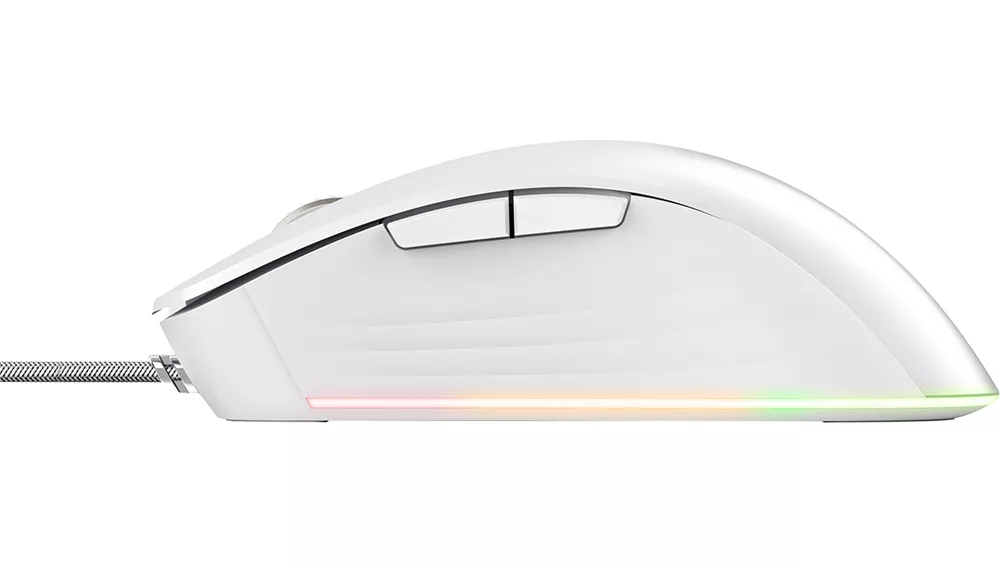Herná myš Trust GXT 924W YBAR+ Pro Biela s aktivovaným RGB osvetlením a otvoreným softvérom pre nastavenie tlačidiel