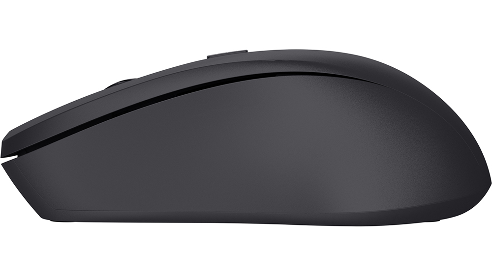 My&scaron; Trust Mydo Silent Click Wireless Optical Black zobrazuj&iacute;c&iacute; přep&iacute;nač DPI a plug-and-play funkcionalitu
