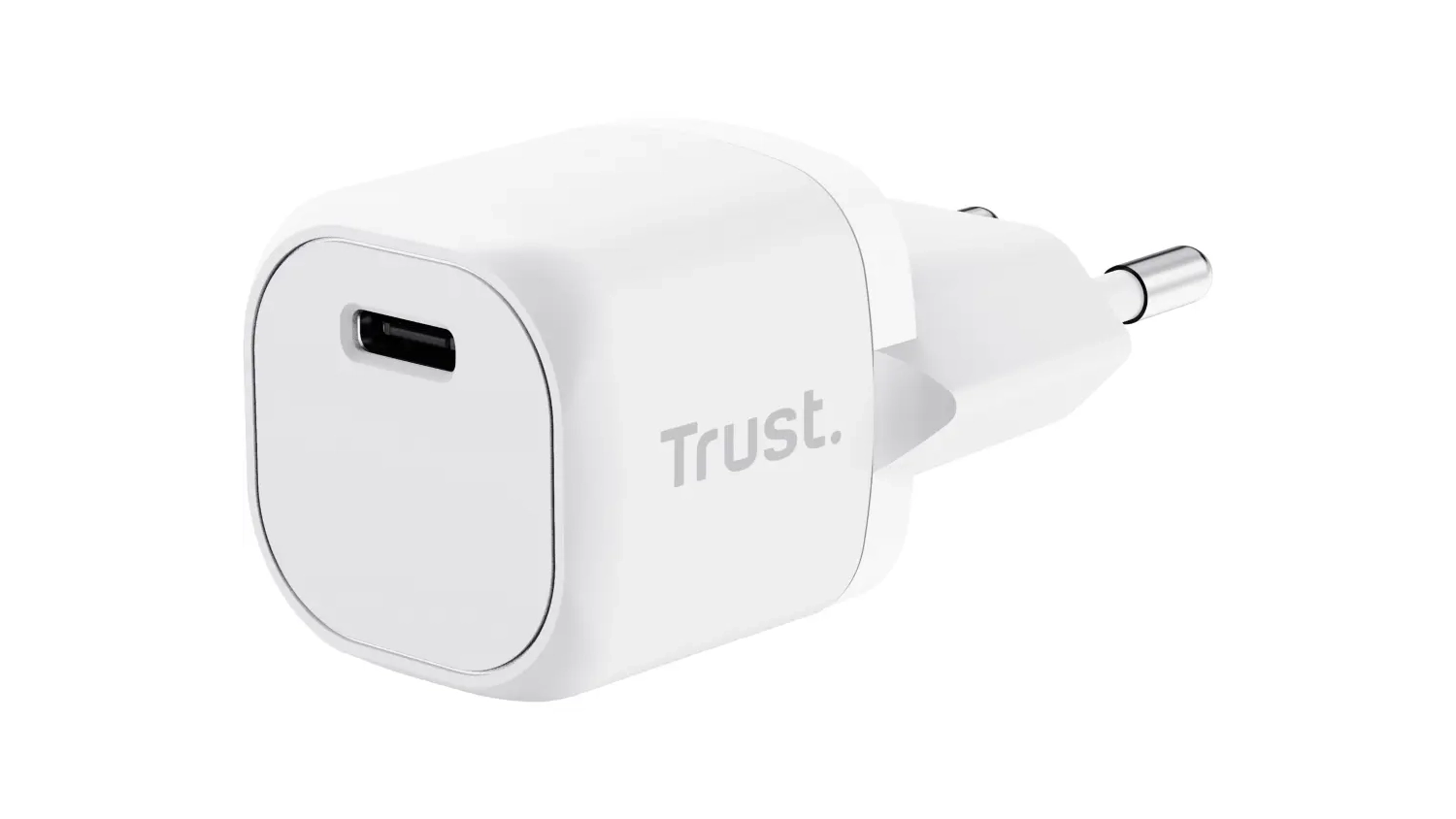 Nabíjecí adaptér Trust Maxo 20 W USB-C bílý boční pohled