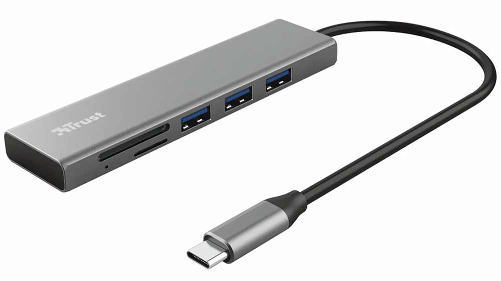 USB rozbočovač Trust Halyx Fast USB-C Hub & Card reader_01
