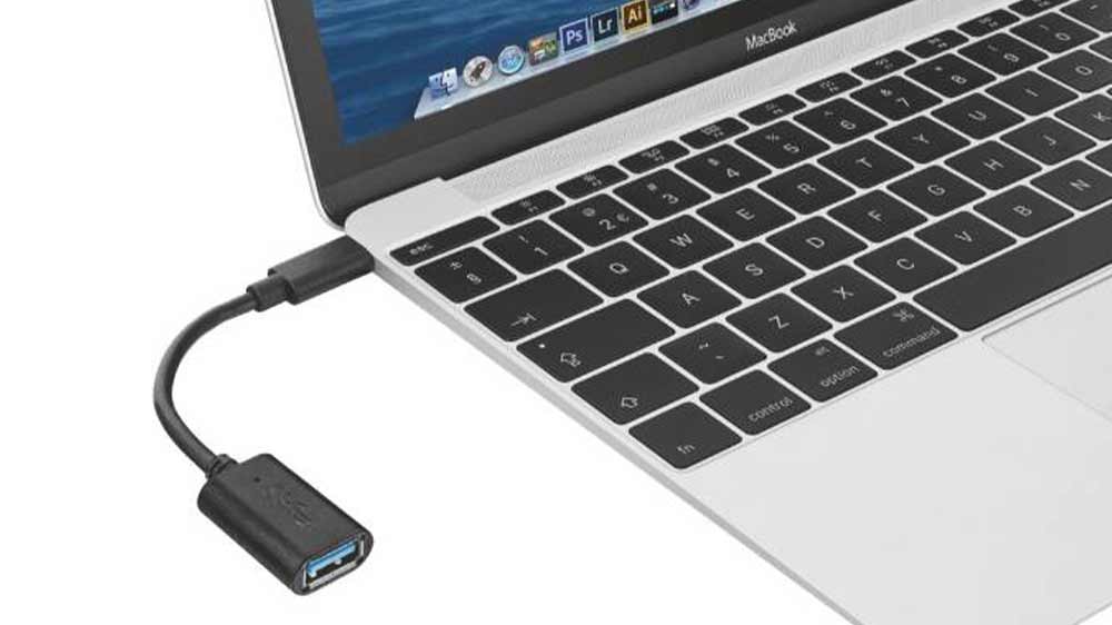 Redukce Trust USB 3.1/USB-C zapojená do notebooku_02