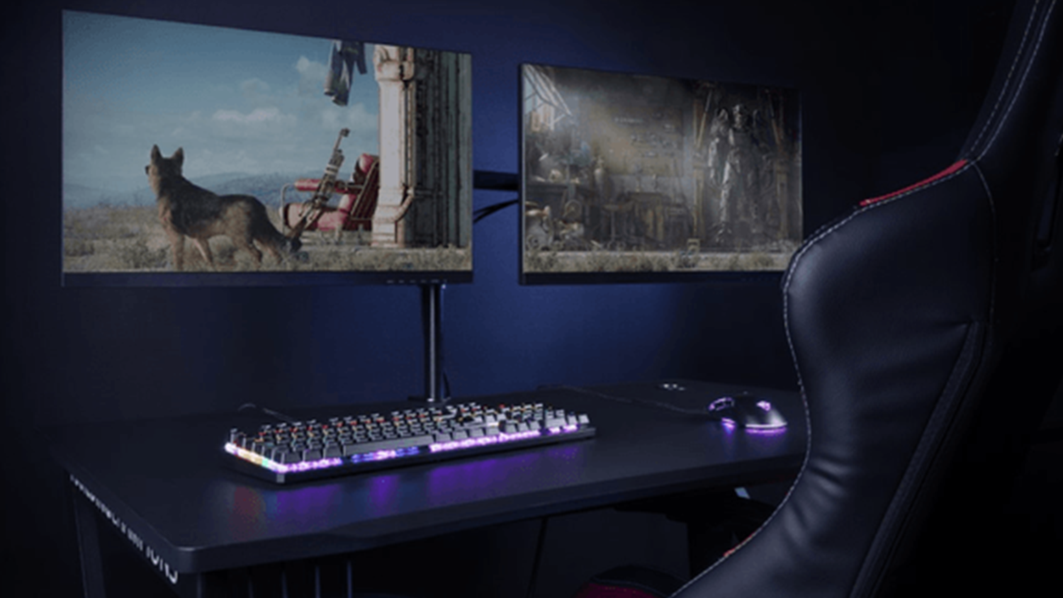 Herní sestava s držákem monitorů Trust MARA GXT 1120