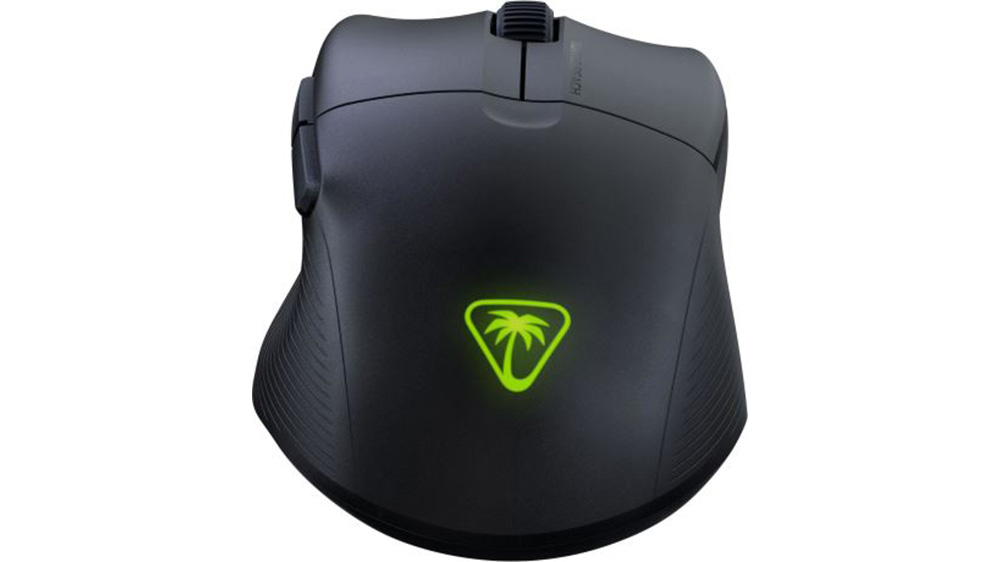 Bezdrátová herní myš Turtle Beach Pure Air pohled zadní strana zobrazuje rgb podsvícení