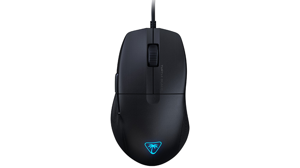 Herní myš Turtle Beach Pure SEL na bílém pozadí zobrazující ergonomický design s programovatelnými tlačítky
