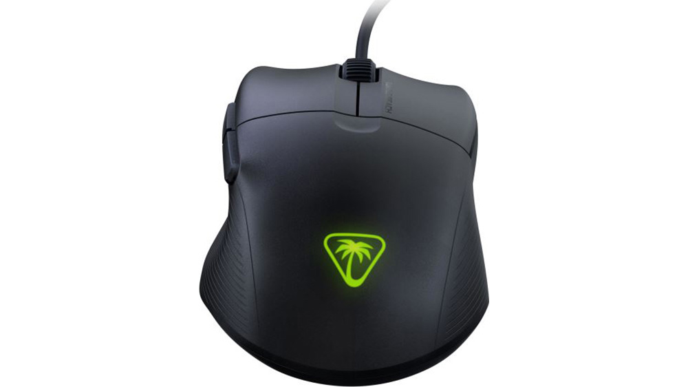 „Herní myš Turtle Beach Pure SEL ze zadní strany zobrazující LED nasvícení