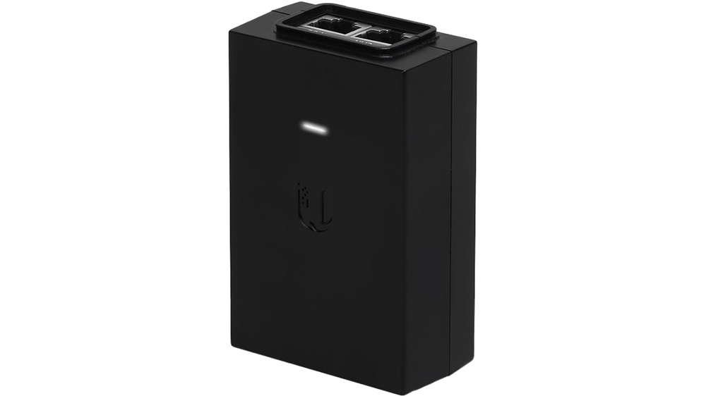 PoE adaptér Ubiquiti POE-50-60W na bílém pozadí zobrazující kompaktní design a připojovací porty 02