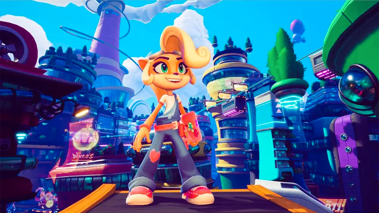 Hra Crash Bandicoot 4: It's About Time pro Nintendo Switch zobrazená na konzoli v dokovacím i handheld režimu