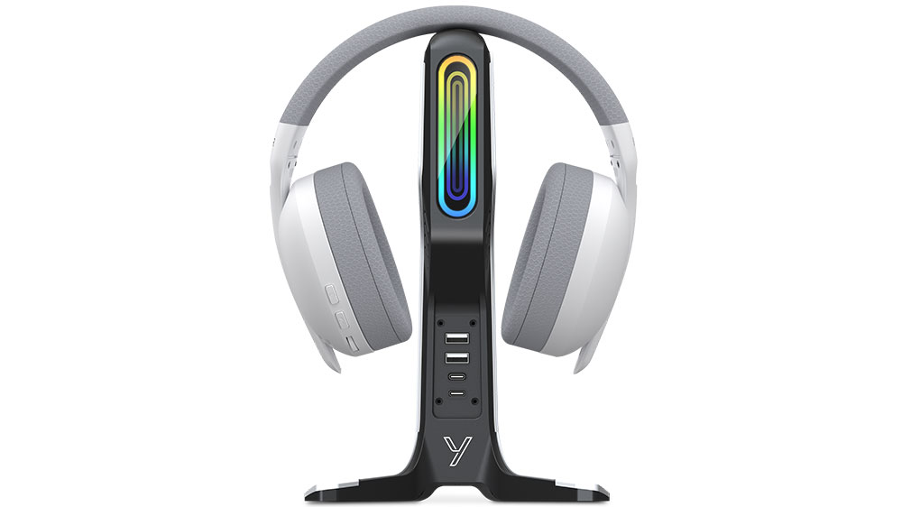 Stojan na sluchátka s USB hubem YENKEE YHB 3001 SENTINEL_01