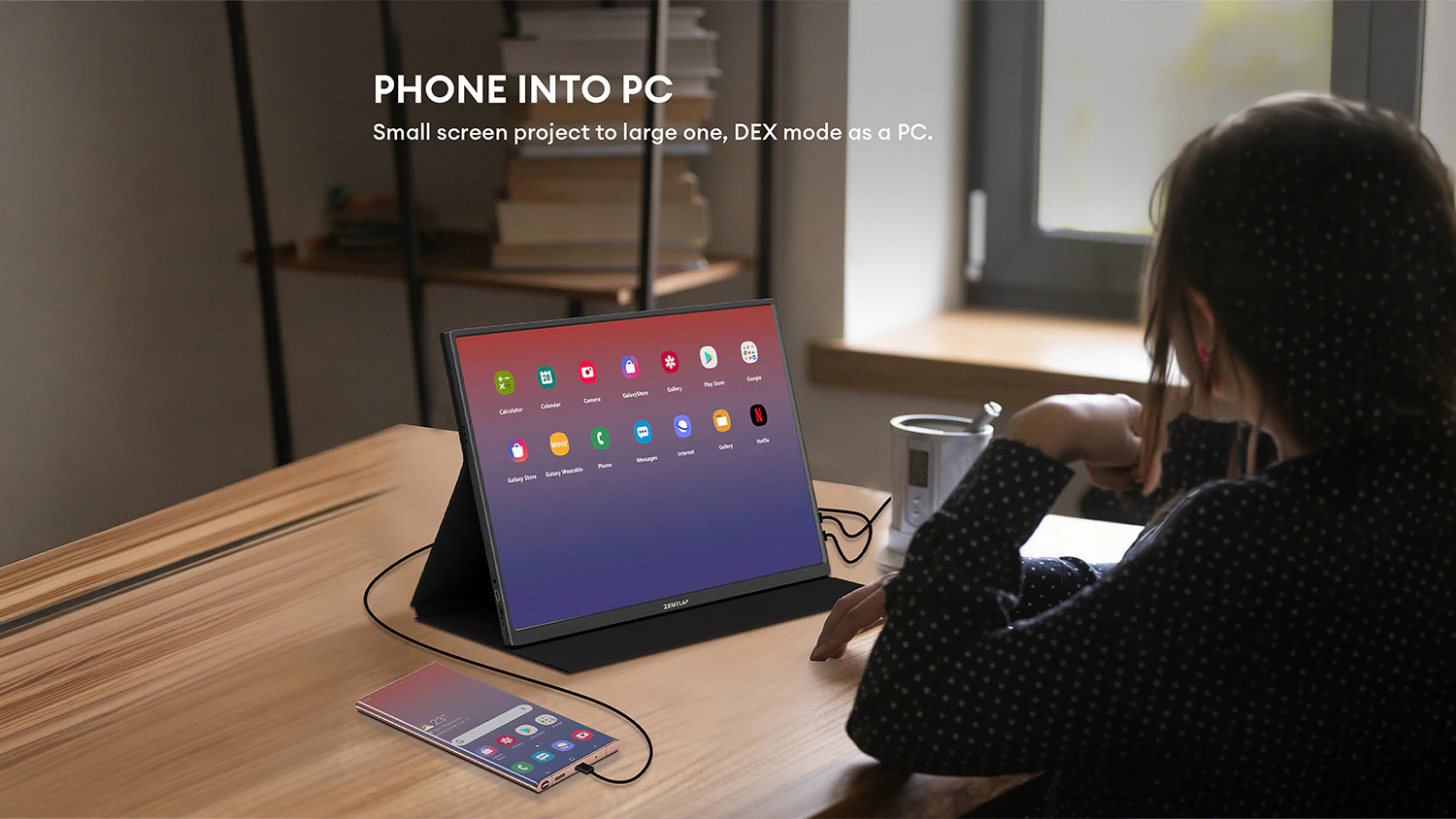 Propojení monitoru Zeuslap P16K Pro s telefonem