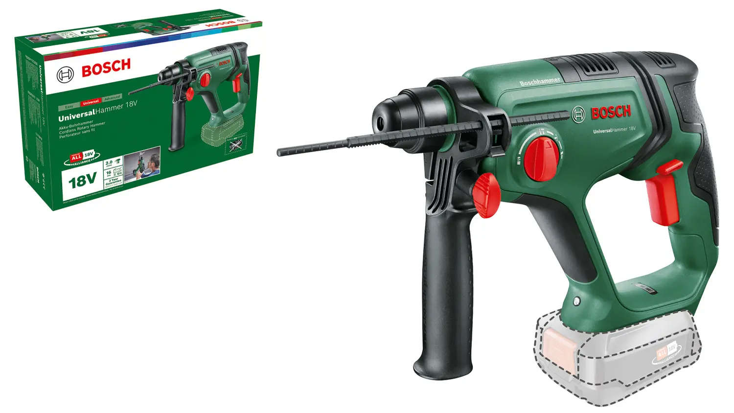 Akumulátorové vrtací kladivo Bosch UniversalHammer 18V v originálním balení