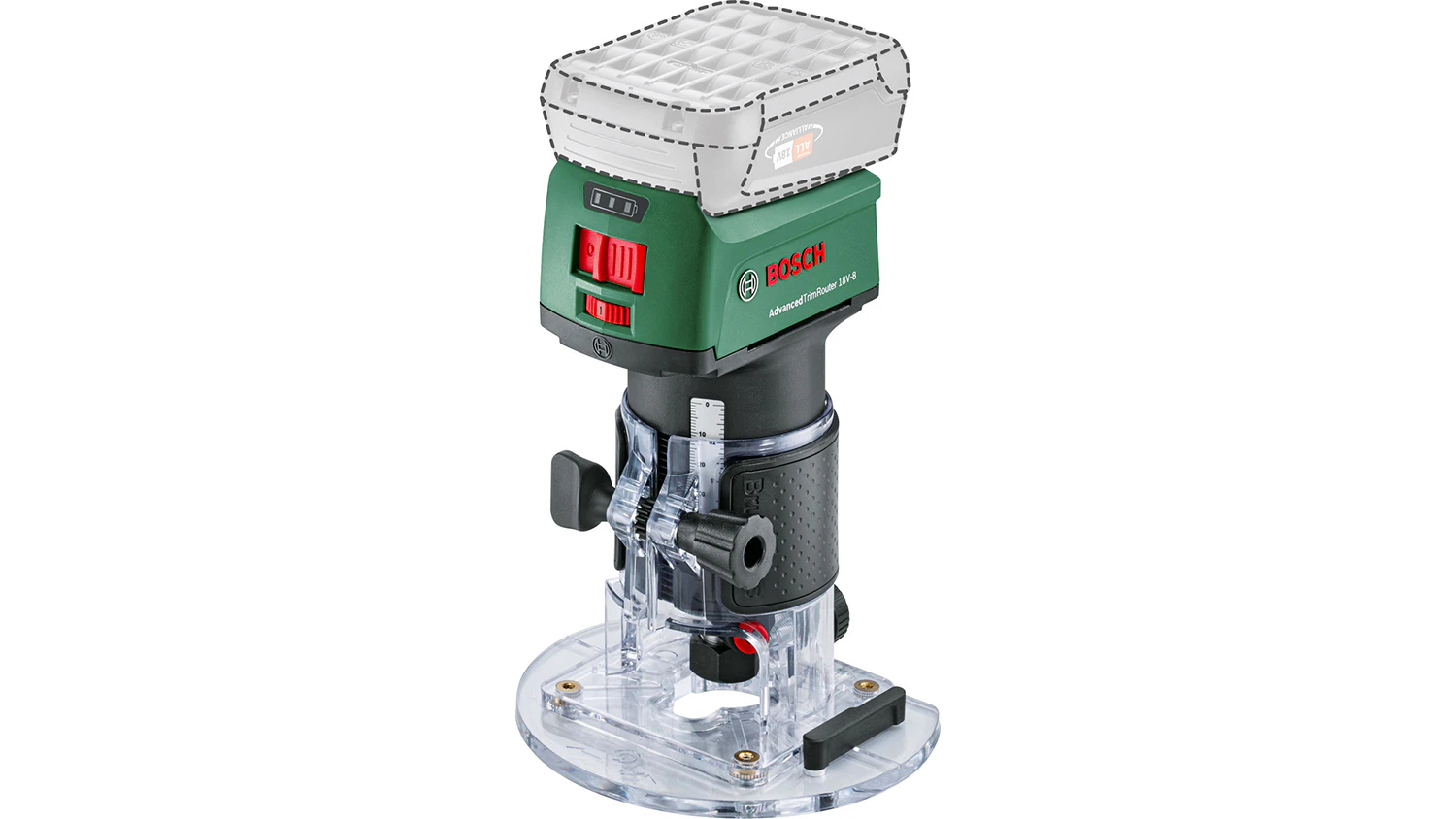 Akumulátorová frézka Bosch AdvancedTrimRouter 18V-8