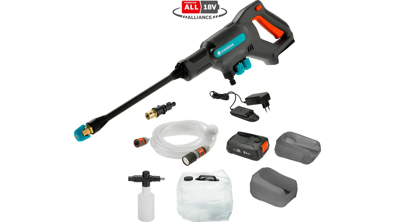 Akumul&aacute;torov&yacute; středotlak&yacute; čistič Gardena AquaClean 24/18V P4A Premium &ndash; set