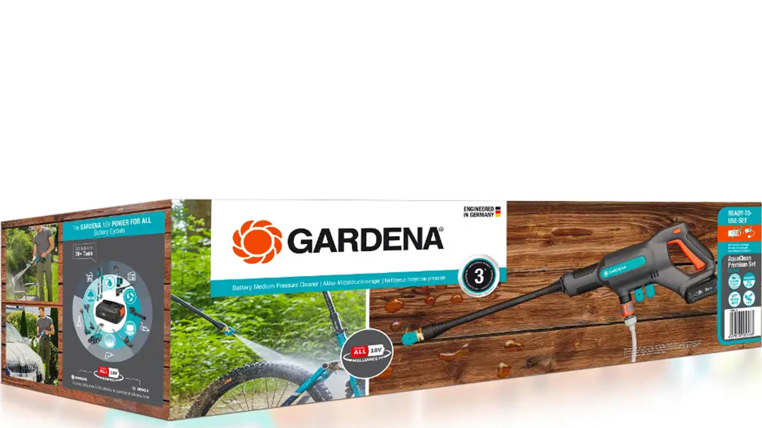Akumul&aacute;torov&yacute; středotlak&yacute; čistič Gardena AquaClean 24/18V P4A Premium &ndash; v origin&aacute;ln&iacute;m balen&iacute;
