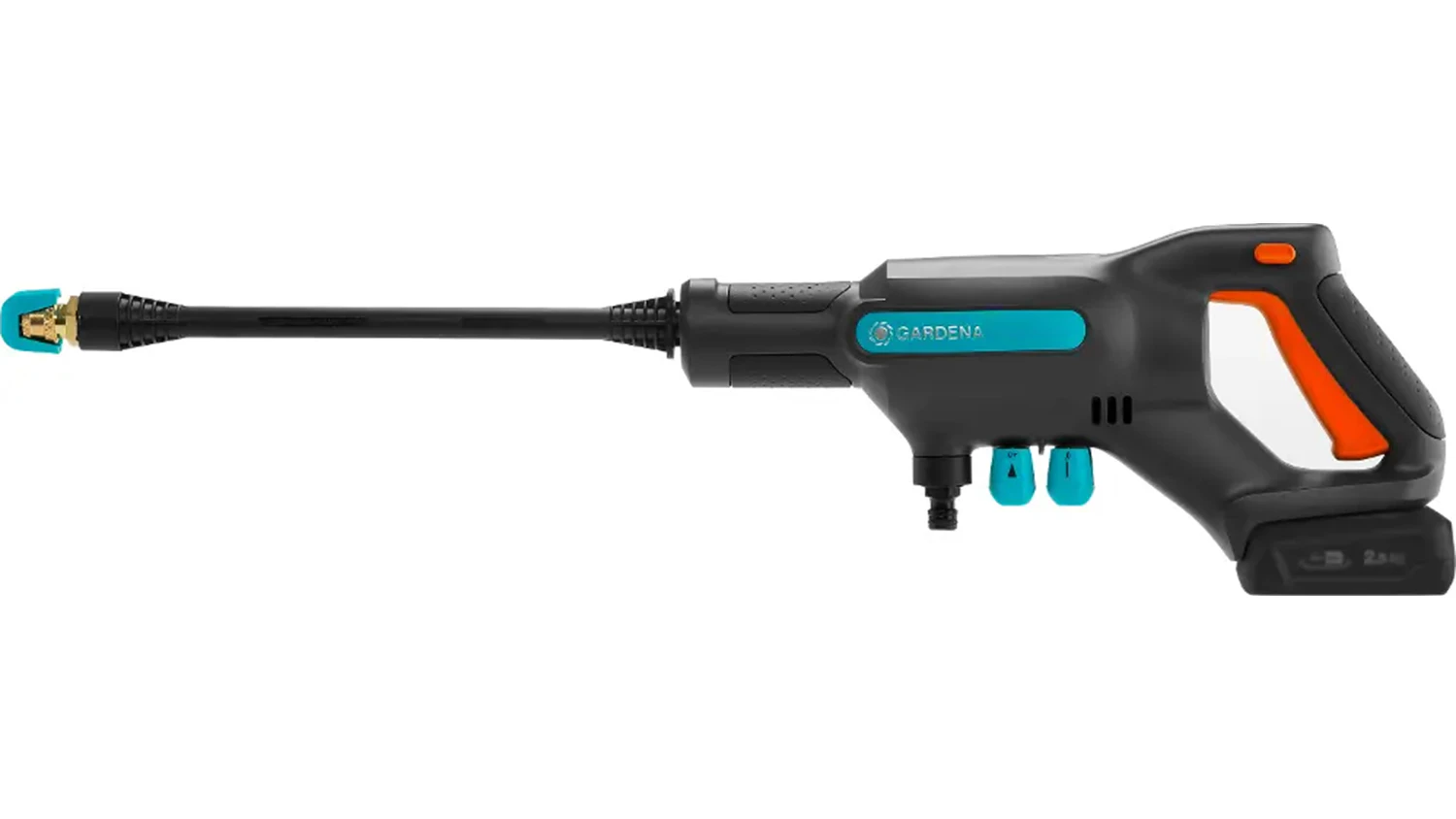 Akumul&aacute;torov&yacute; strednotlakov&yacute; čistič Gardena AquaClean 24/18V P4A čierny zboku