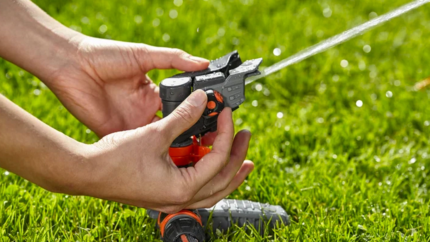 Zavlažovač turbínový s hrotem Gardena Comfort nastavení postřiku