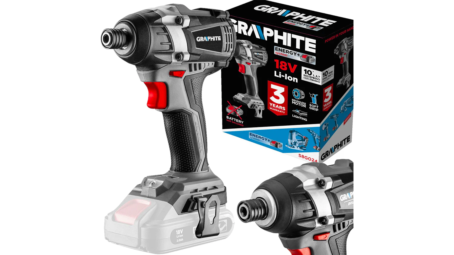 Akumulátorový rázový utahovák Graphite 58G024 s originálním balením