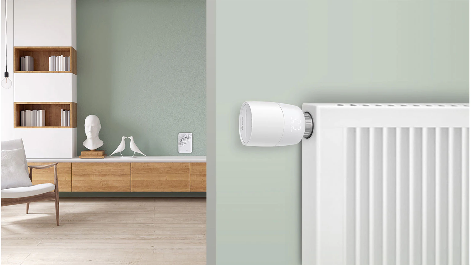 TP-Link Kasa KE100 nainstalovany na radiator