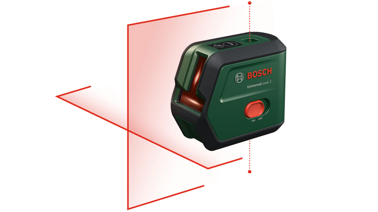 Křížový laser Bosch Universal Level 2 s červenými laserovými čárami