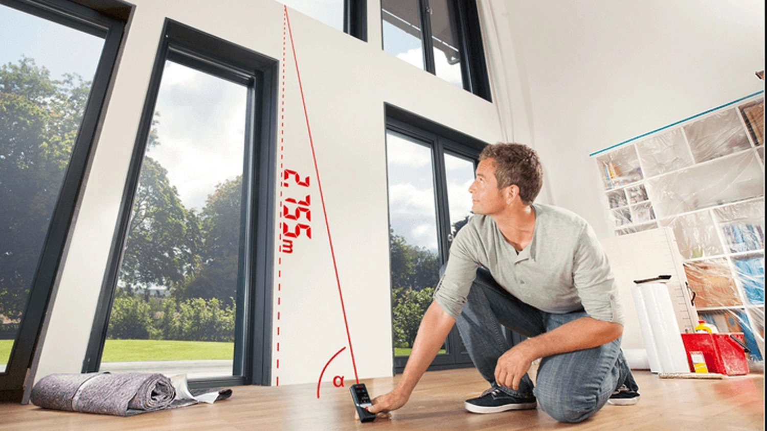 Nepřímé měření dálkoměrem Bosch AdvancedDistance 50C