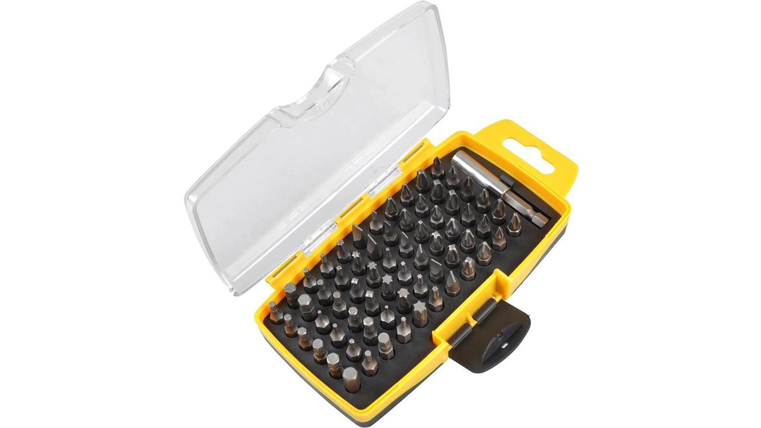 Sada s bitmi Fieldmann FDS 9002-67R na bielom pozad&iacute; zobrazuj&uacute;ca kompletn&yacute; obsah setu v prehľadnom usporiadan&iacute;