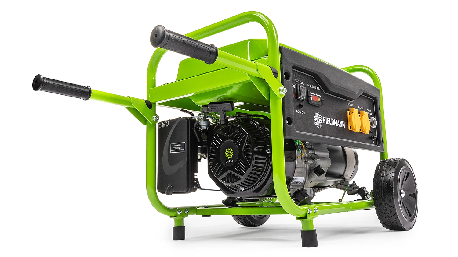 Pohľad zozadu na benzínový generátor FIELDMANN FZI 2800-B
