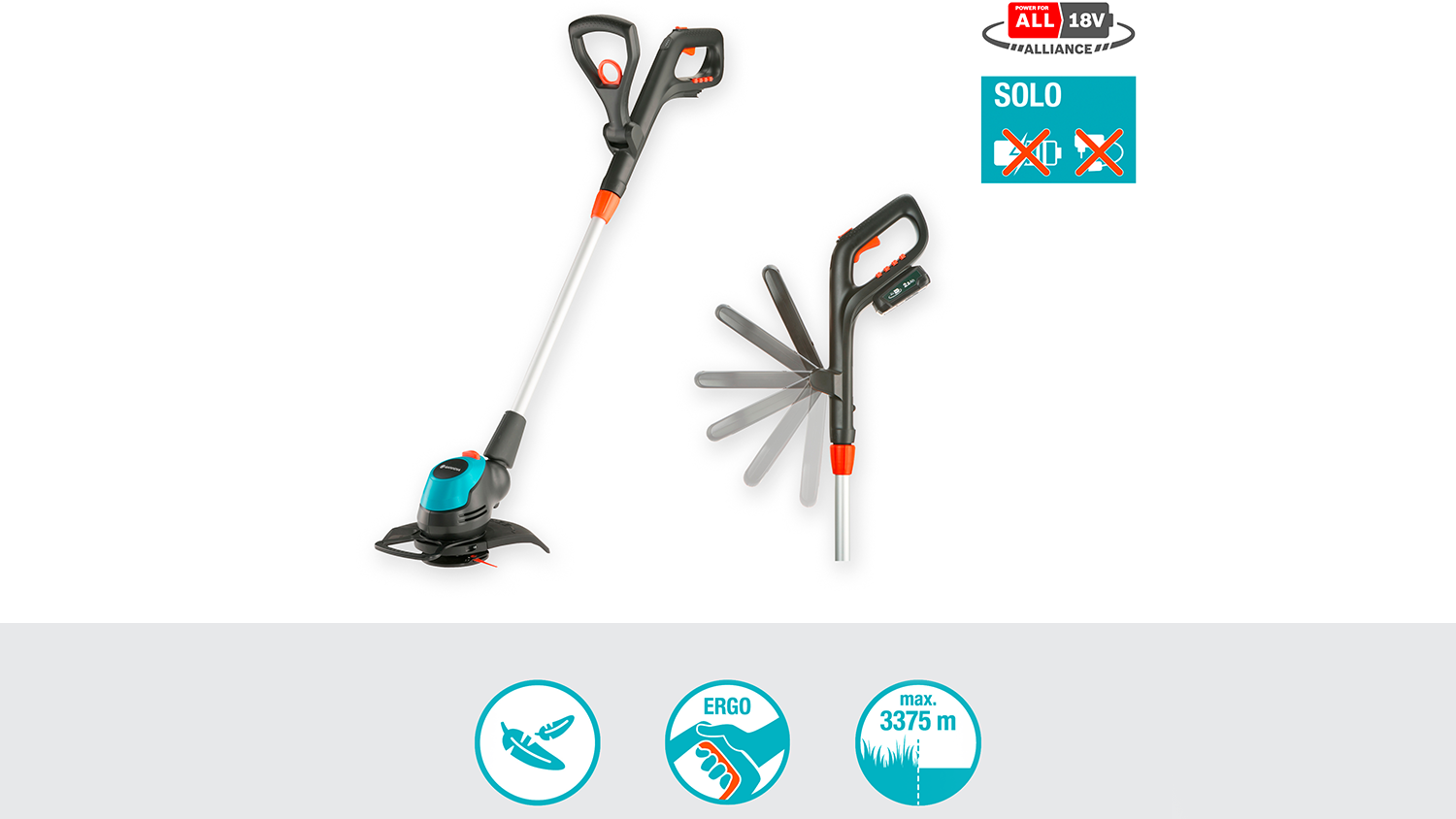 Akumulátorový vyžínač Gardena EasyCut s ikonami