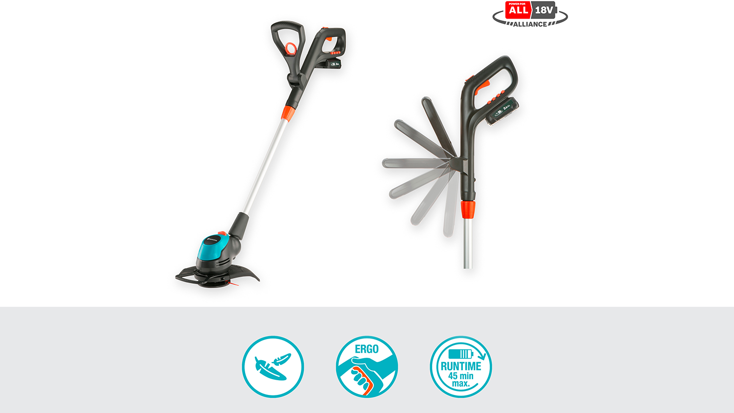 Akumulátorový vyžínač Gardena EasyCut s ikonami
