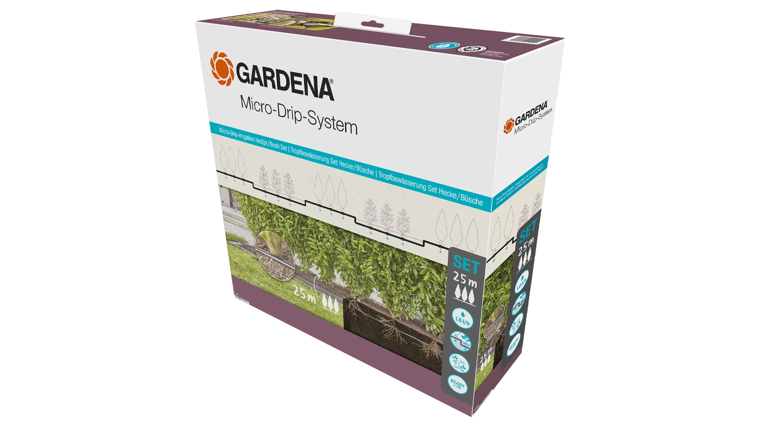 Micro-Drip sada na zavlažov&aacute;n&iacute; živ&yacute;ch plotů/keřů GARDENA (25 m)