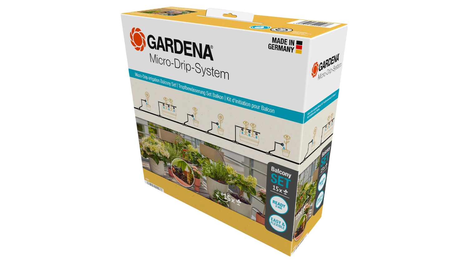 Micro-Drip sada na zavlažování pro balkony GARDENA (15 rostlin)