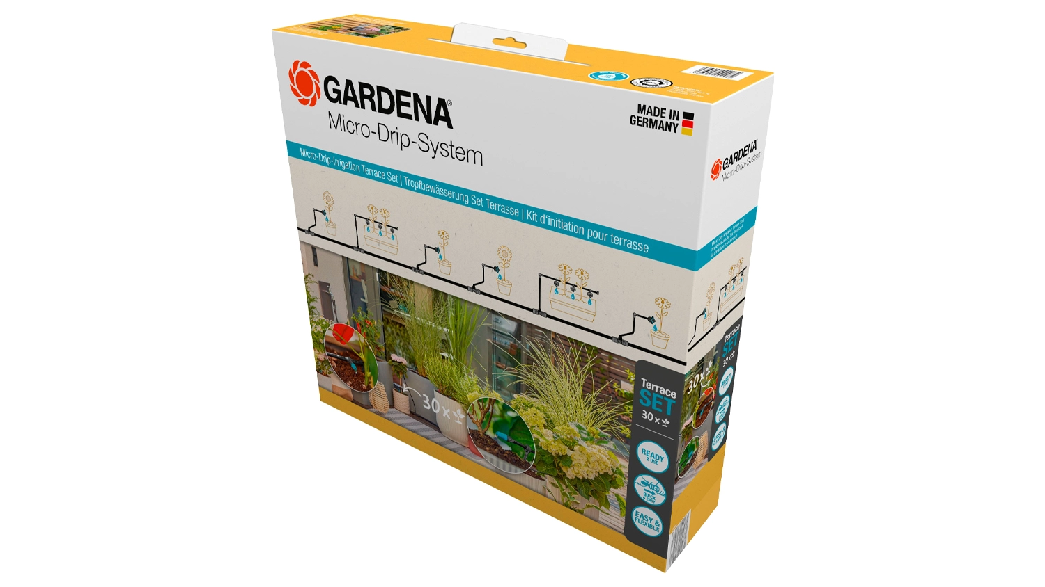 Micro-Drip sada na zavlažování pro terasu GARDENA (30 rostlin)