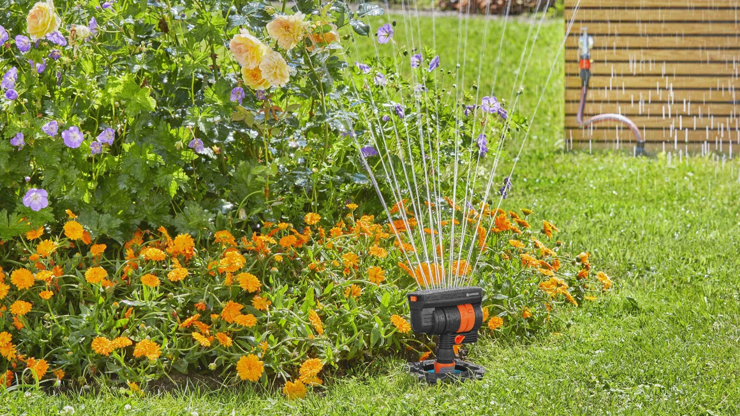 Výkyvný zavlažovač GARDENA zalieva kvety