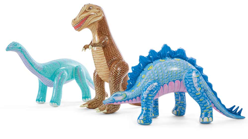 Tři nafukovací dinosauři z nafukovacího hracího centra Intex Jurský park_03