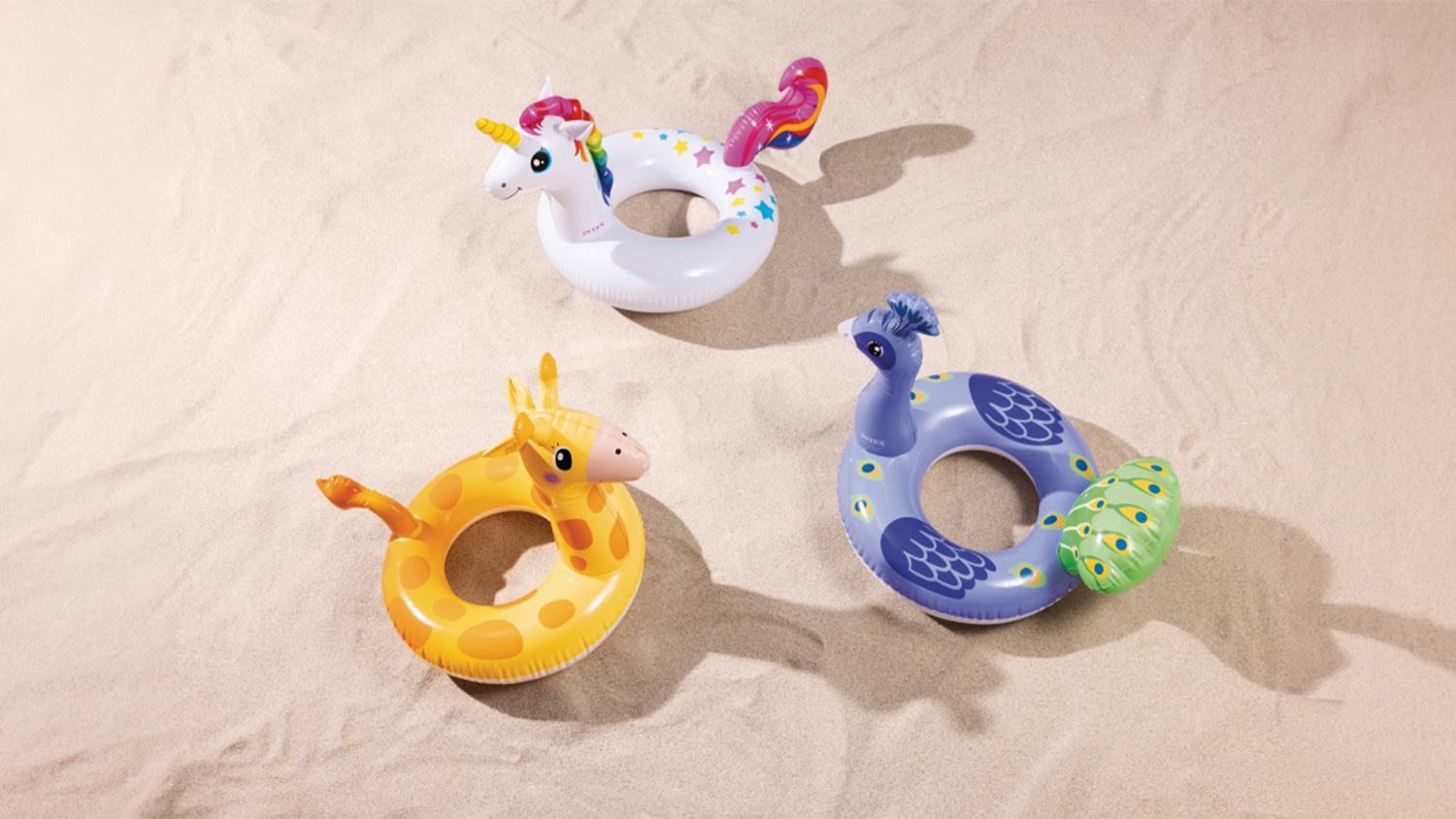 Nafukovací plovací kruh Intex BIG ANIMAL RINGS ve 3 barevných provedeních