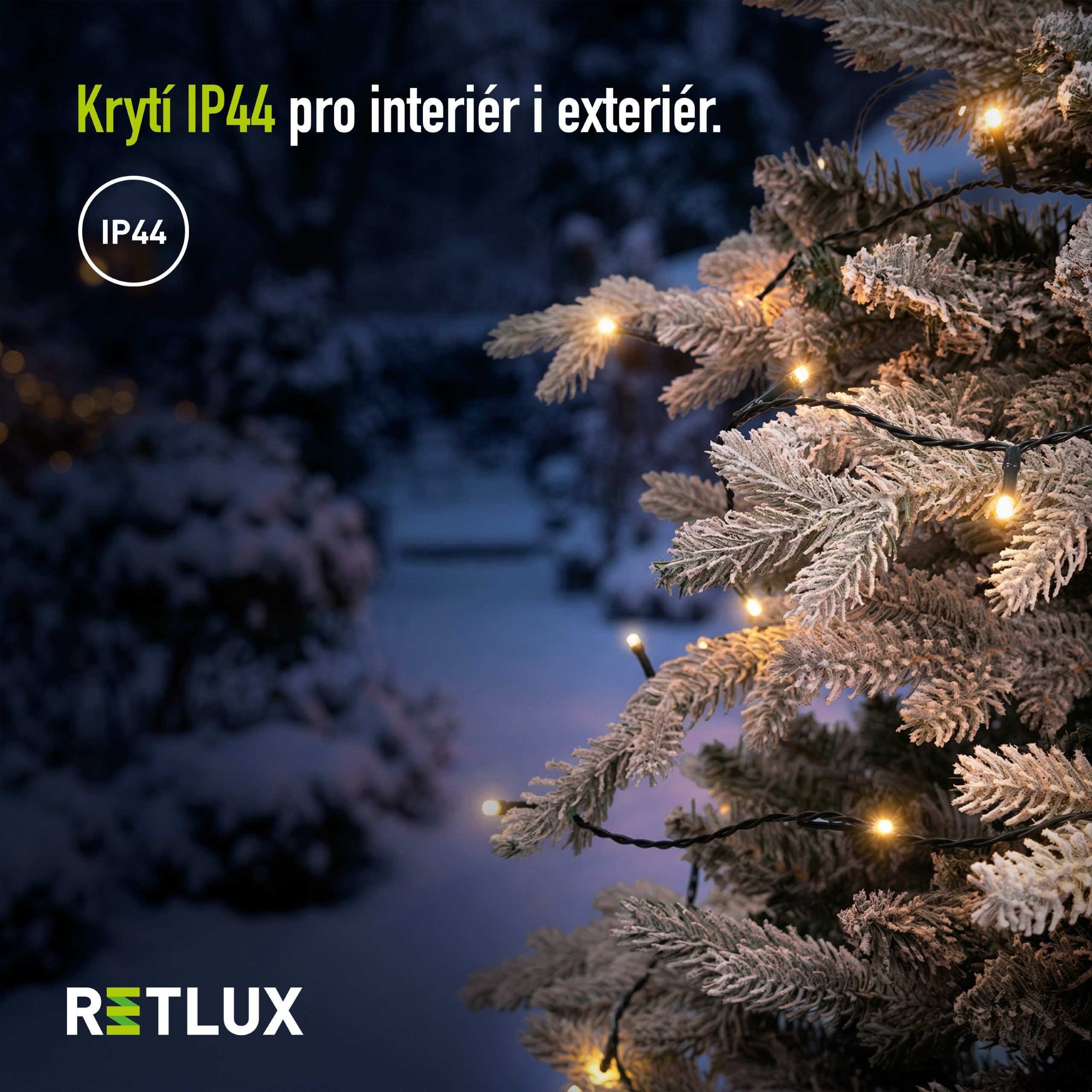 Vánoční řetěz RETLUX RXL 202 zdobící namrzlou větev