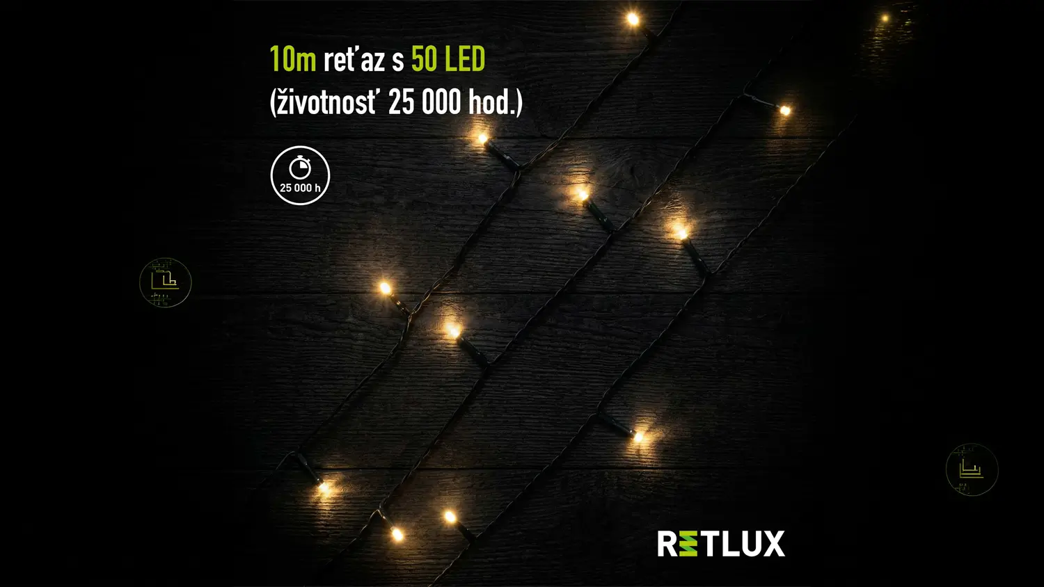 Zvinutá vianočná reťaz RETLUX RXL 202